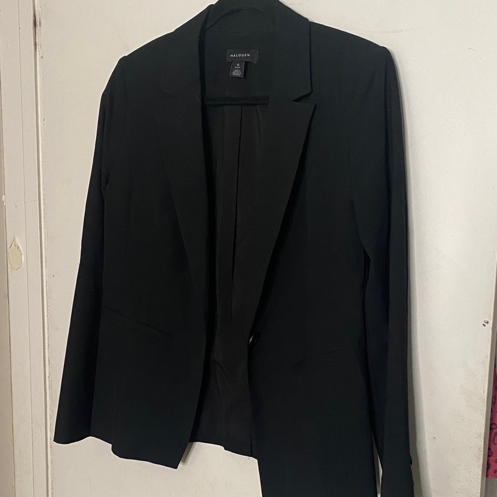 Halogen Black Classic Single-Button Blazer - image 1